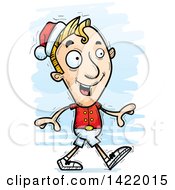 Poster, Art Print Of Cartoon Doodled Male Christmas Elf Walking