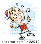 Poster, Art Print Of Cartoon Doodled Male Christmas Elf Dancing To Music