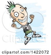 Poster, Art Print Of Cartoon Doodled Punk Dude Jumping For Joy