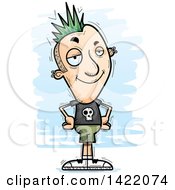 Cartoon Doodled Confident Punk Dude With Hands On His Hips