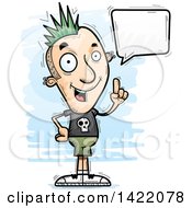 Poster, Art Print Of Cartoon Doodled Punk Dude Holding Up A Finger And Talking