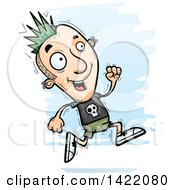 Clipart Of A Cartoon Doodled Punk Dude Running Royalty Free Vector Illustration by Cory Thoman