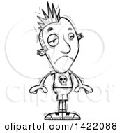 Poster, Art Print Of Cartoon Black And White Lineart Doodled Depressed Punk Dude