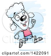 Cartoon Doodled Female Poodle Running