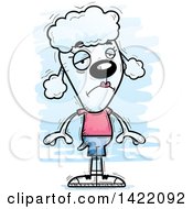 Clipart Of A Cartoon Doodled Depressed Female Poodle Royalty Free Vector Illustration by Cory Thoman