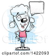 Poster, Art Print Of Cartoon Doodled Female Poodle Holding Up A Finger And Talking