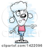 Cartoon Doodled Female Poodle Angrily Pointing The Finger