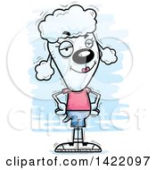 Cartoon Doodled Confident Female Poodle With Hands On Her Hips