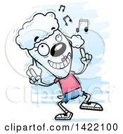 Cartoon Doodled Female Poodle Dancing To Music