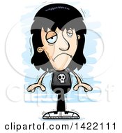 Clipart Of A Cartoon Doodled Depressed Metal Head Guy Royalty Free Vector Illustration