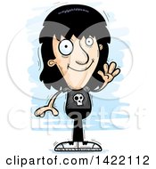 Cartoon Doodled Metal Head Guy Waving
