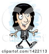 Clipart Of A Cartoon Doodled Metal Head Guy Walking Royalty Free Vector Illustration by Cory Thoman