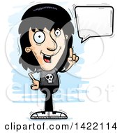 Cartoon Doodled Metal Head Guy Holding Up A Finger And Talking