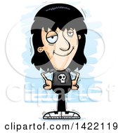 Cartoon Doodled Confident Metal Head Guy With Hands On His Hips