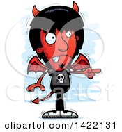 Cartoon Doodled Devil Angrily Pointing The Finger