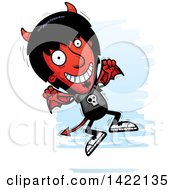 Poster, Art Print Of Cartoon Doodled Devil Jumping For Joy