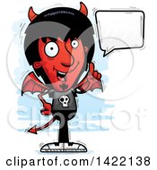 Poster, Art Print Of Cartoon Doodled Devil Holding Up A Finger And Talking