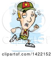 Poster, Art Print Of Cartoon Doodled Exhausted Boy Scout Running