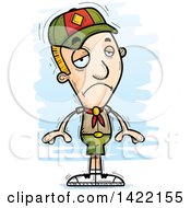 Poster, Art Print Of Cartoon Doodled Depressed Boy Scout