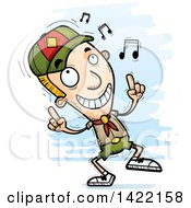 Poster, Art Print Of Cartoon Doodled Boy Scout Dancing To Music