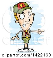 Poster, Art Print Of Cartoon Doodled Boy Scout Angrily Pointing The Finger