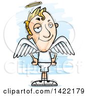Poster, Art Print Of Cartoon Doodled Confident Male Angel With Hands On His Hips