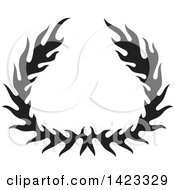 Poster, Art Print Of Black Silhouetted Fire Flame Wreath Design Element