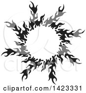 Poster, Art Print Of Round Black Fire Flame Design Element