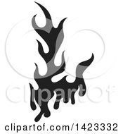 Clipart Of A Black Fire Flame Design Element Royalty Free Vector Illustration