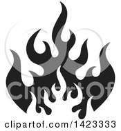 Clipart Of A Black Fire Flame Design Element Royalty Free Vector Illustration