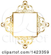 Gradient Ornate Fancy Golden Floral Frame Design Element