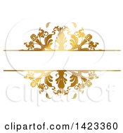 Poster, Art Print Of Gradient Ornate Fancy Golden Floral Frame Design Element