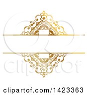 Poster, Art Print Of Gradient Ornate Fancy Golden Floral Frame Design Element