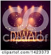 Clipart Of Happy Diwali Text Over Lights And Stars Royalty Free Vector Illustration by KJ Pargeter