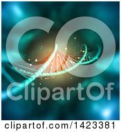 Poster, Art Print Of 3d Dna Background With Glowing Light