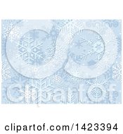 Clipart Of A Blue Snowflake Christmas Background Royalty Free Vector Illustration