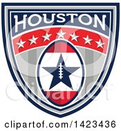 Clipart Of A Retro Super Bowl 51 Houston TX Themed Football Shield Design Royalty Free Vector Illustration