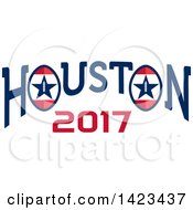 Clipart Of A Retro Super Bowl 51 Houston 2017 Football Design Royalty Free Vector Illustration