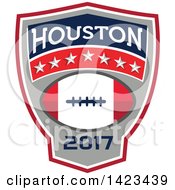 Poster, Art Print Of Retro Super Bowl 51 Houston Tx Themed Football Crest Design