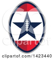 Poster, Art Print Of Retro Super Bowl 51 Football Design With A Star