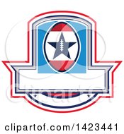 Clipart Of A Retro Super Bowl 51 Houston TX Themed Football Design With Text Space Royalty Free Vector Illustration