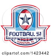 Poster, Art Print Of Retro Football 51 Houston Tx Design