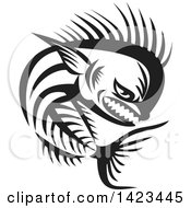 Black And White Tough Mahi Mahi Dorado Dolphin Fish Skeleton