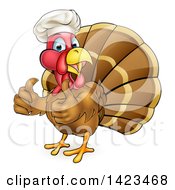 Poster, Art Print Of Cartoon Turkey Bird Chef Giving Two Thumbs Up