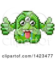 Clipart Of A Retro 8 Bit Pixel Art Video Game Styled Alien Royalty Free Vector Illustration by AtStockIllustration