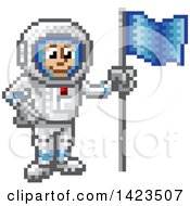 Retro 8 Bit Pixel Art Video Game Styled Astronaut