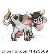 Retro 8 Bit Pixel Art Video Game Styled Cow