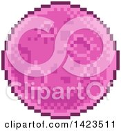 Clipart Of A Retro 8 Bit Pixel Art Video Game Styled Planet Royalty Free Vector Illustration by AtStockIllustration