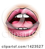 Clipart Of A Cartoon Womans Mouth Royalty Free Vector Illustration by AtStockIllustration