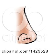 Clipart Of A Cartoon Human Nose Royalty Free Vector Illustration by AtStockIllustration